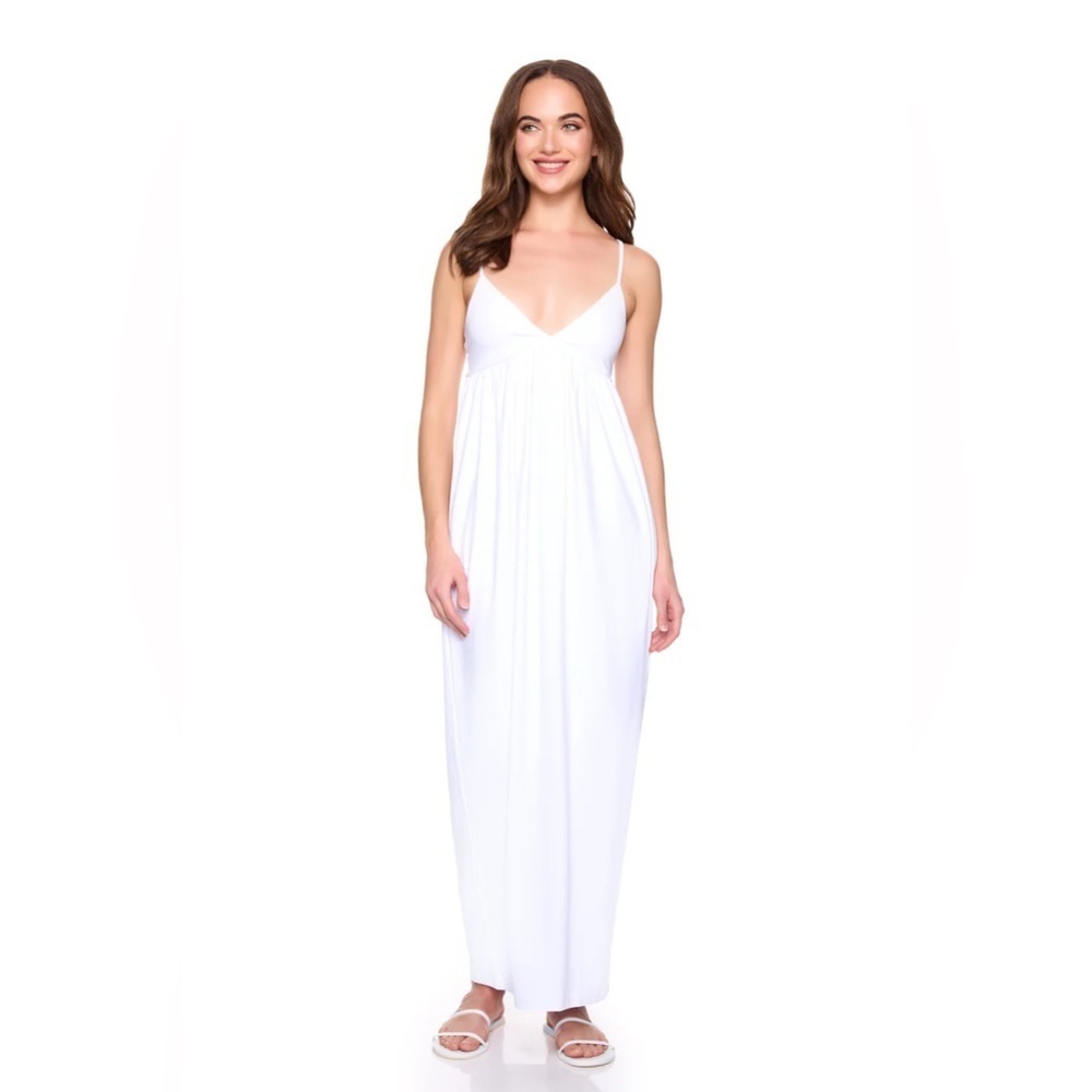 Susana Monaco NWT String Pleated Dress With Pockets in Sugar (White) (A11)